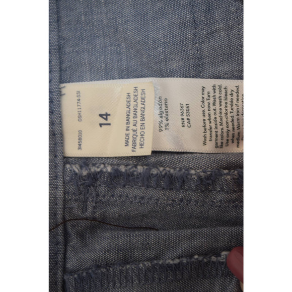 NWT OshKosh B'Gosh Shorts Girls Size 14 in Light Denim w/ Polka Dots - Picture 6 of 7
